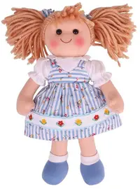Păpușă moale Bigjigs - Cristin, 34 cm