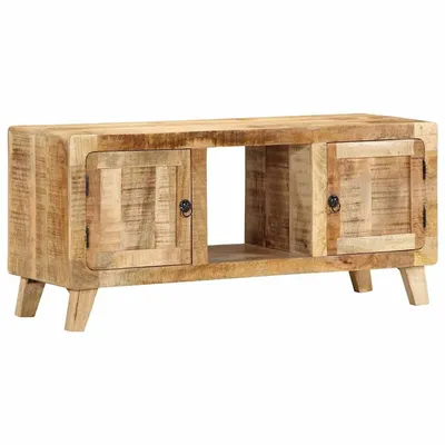 Gossi dulap tv, 105x46x32 cm, lemn masiv mango brut