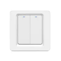 Intrerupator Smart Techstar®, Wireless 2.4GHz, Button cu Revenire, Design Classic, Iluminare LED, 2 Faze, cu NUL, Alb