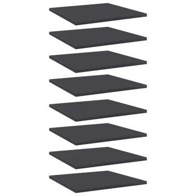 vidaXL Plăci bibliotecă, 8 buc., gri, 40 x 40 x 1,5 cm, PAL