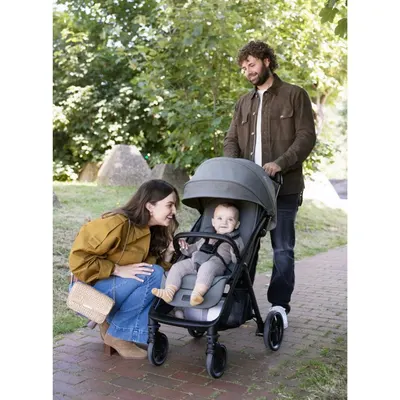 Carucior pentru copii Joie Parcel LX Signature Sandstone ultracompact, spatar si suport pentru picioare reglabile