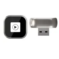 Adaptor wireless CarPlay si Android Auto 2 in 1 din aliaj de zinc, culoare auriu sampanie, compatibil universal