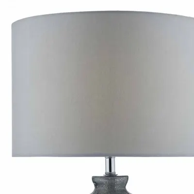 Veioza Pamplona Dual Light Table Lamp Grey Glass With Shade