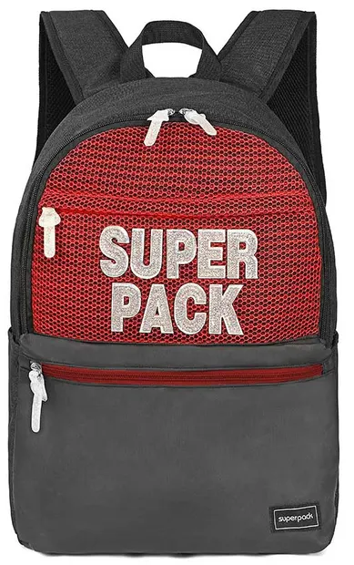 Ghiozdan școlar școlar S. Cool Super Pack - roșu și negru, cu 1 compartiment