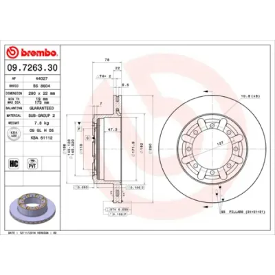 Disc frana BREMBO 09.7263.30