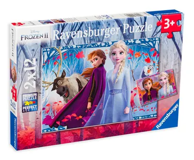 Puzzle Ravensburger din 2 x 12 de piese - Frozen 2, Calatorie catre necunoscut