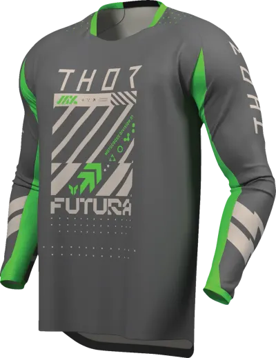 Tricou atv cross Thor Launchmode Futura, culoare gri verde, marime M