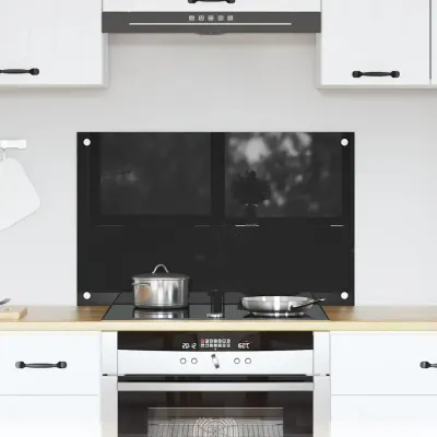 vidaXL Panou de bucătărie Negru 80 x 50 cm sticlă securizată