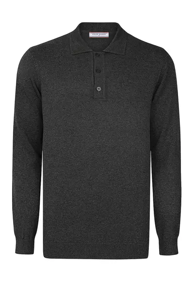 Bluza polo slim fit - Gri antracit