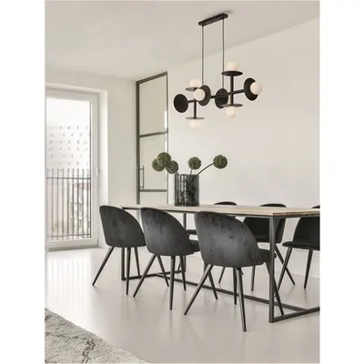 Lampa suspendata PIELO Opal Sticla Nisipiu Negru Aluminiu LED G9 8x5 Wat 230 Volt IP20 Fara bec
