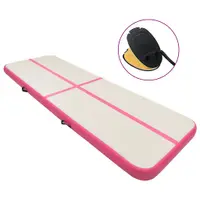 vidaXL Saltea gimnastică gonflabilă cu pompă roz 700x100x20 cm PVC