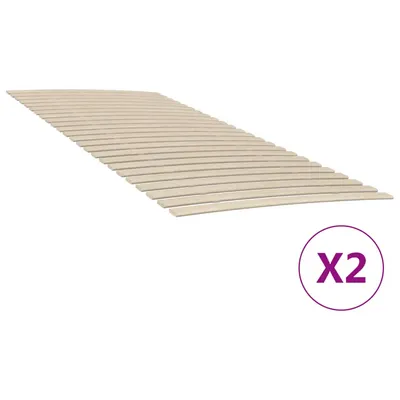 vidaXL Somieră de pat cu 48 de șipci, 2 buc., 90x200 cm