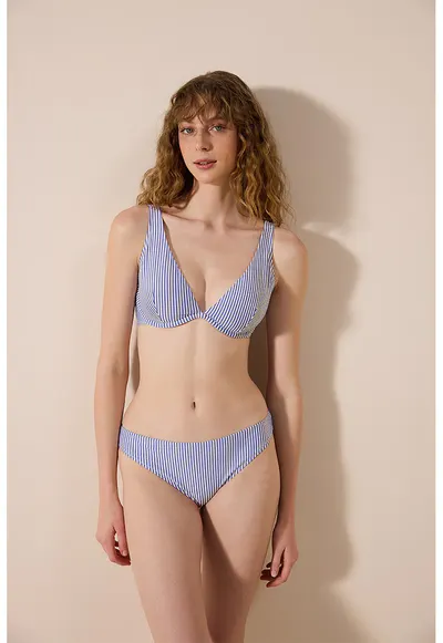 Slip cu model in dungi - Albastru lavanda
