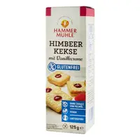 Biscuiti fara Gluten, cu Zmeura si Crema de Vanilie, 125 g, Hammer Muhle