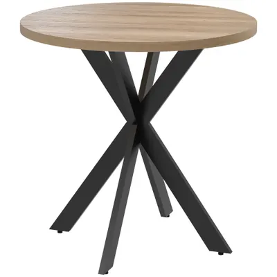 HOMCOM Masă rotundă 75 x 75 cm pentru 2-4 persoane, masă modernă cu picioare în cruce Maro | Aosom Romania