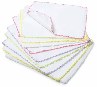 Set de 10 batiste de bumbac BabyJem - alb, 20 x 20 cm