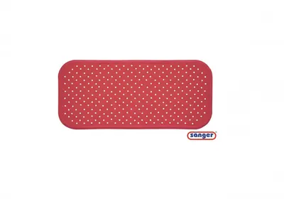 Covoras antiderapant cu ventuze pentru cada 76x34 cm rosu