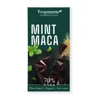 Ciocolata neagra 70% cu menta si maca, bio, 60g, Benjamissimo