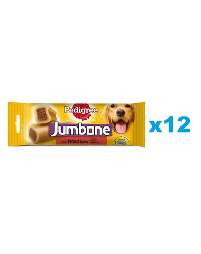 PEDIGREE Jumbone 12x180 g snack pentru caini rasa medie, cu vita