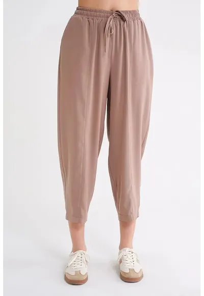 Pantaloni dama - Salwar - elastic - roz - poliester