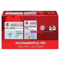 Doppelherz System kollagen 11.000 Plus + Doppelherz System glucozamina 1000 + curcuma vegan, Queisser Pharma | 30 flacoane + 60 capsule