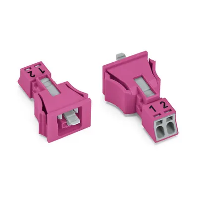 Snap-in socket; 2-pole; Cod. B; 1,50 mm²; pink