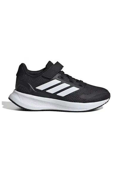 Pantofi sport Runfalcon 5 din plasa cu logo si velcro - Alb/Negru