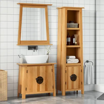 Gossi set mobilier de baie, 2 piese, lemn masiv de pin