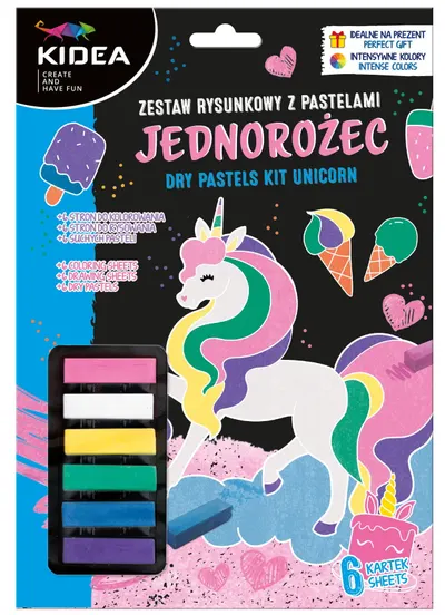 Set de desen cu pasteluri Kidea - Unicorn
