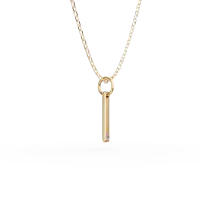 Lant cu pandantiv initiala I din aur galben cu diamant de 0.005ct