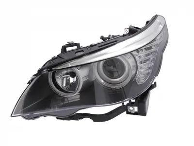Far stanga (H7, reglaj electric, cu motoras, fundal negru) BMW Seria 5 2003-2007
