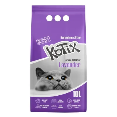 Asternut igienic pentru pisici Kotix, 10 L, aroma Lavanda