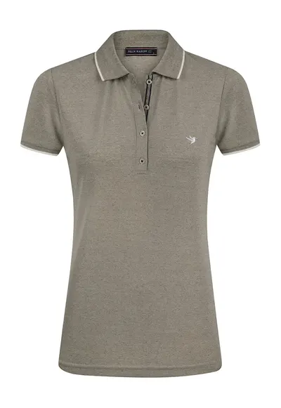Tricou polo din amestec de bumbac - Kaki