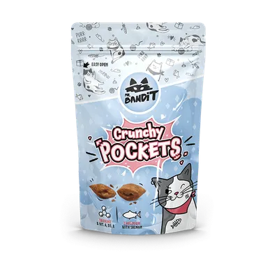 Recompense pentru pisici Mr. Bandit CAT Crunchy Pockets, somon, 40 g