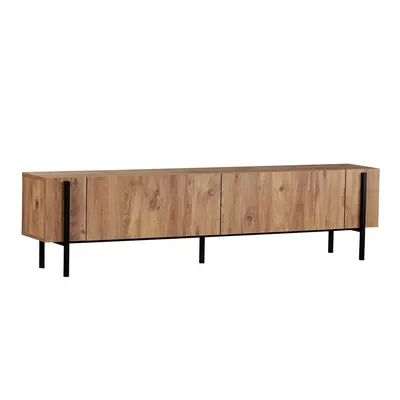 Comodă TV în culoare naturală cu aspect de lemn de pin 180x45x30 cm Nexus – Kalune Design