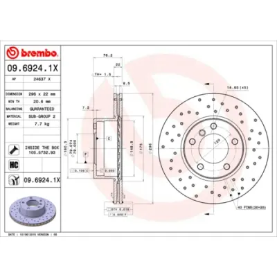 Disc frana BREMBO 09.6924.1X