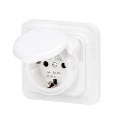 Flush Mounting Rcd Safety Socket-Outlet - 16a 0,01ma Ip44