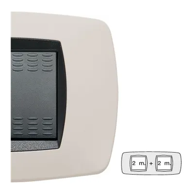 Placa ornament technopolimer, 2+2 module, alb gheata