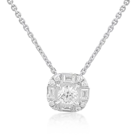 Lant cu pandantiv din aur alb cu diamante de 0.379ct