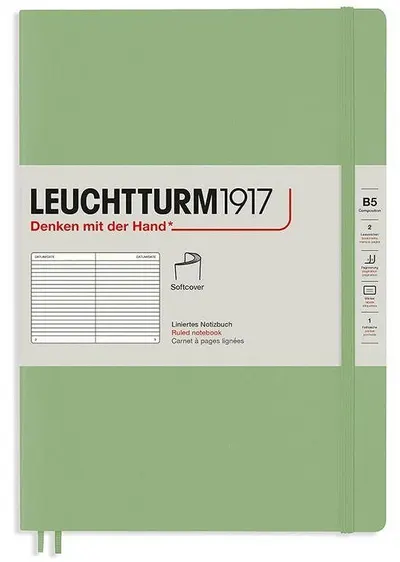 Caiet Leuchtturm1917 Composition - B5, verde deschis, liniat, copertă moale