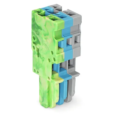1-conductor female plug; 4 mm²; 3-pole; 4,00 mm²; green-yellow, blue, gray