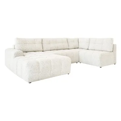 Colțar modular crem extensibil/cu spațiu de depozitare (cu colț pe partea stângă) Lulu – Miuform
