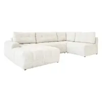 Colțar modular crem extensibil/cu spațiu de depozitare (cu colț pe partea stângă) Lulu – Miuform