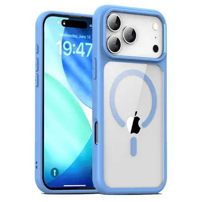 Husa Hard Case Magsafe pentru iPhone 17 Pro Max, Protectie antisoc, Albastru Engros