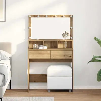 vidaXL Masă de Machiaj Stejar Artizanal 80 x 41 x 134,5 cm