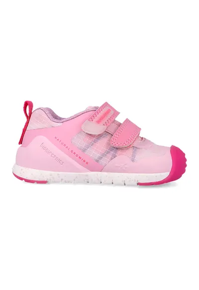 Pantofi sport din piele ecologica si material textil - Roz deschis/Roz aprins/Roz pastel