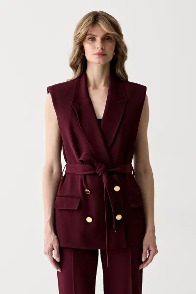 Marciano by Guess vestă cu două rânduri de nasturi pentru femei cu vâscoză RASHIDA