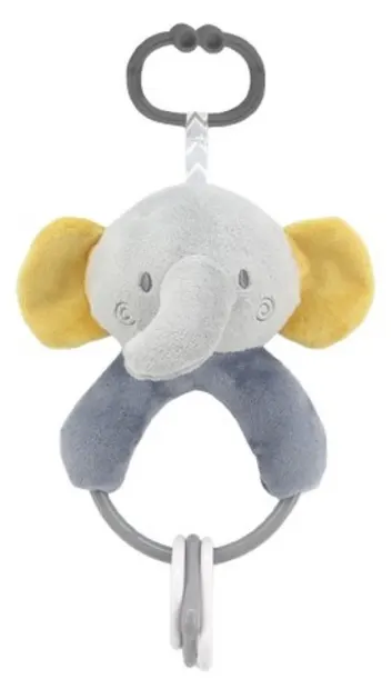 Zornăitoare pentru bebeluși cu figurine Lorelli - Elefant, gri