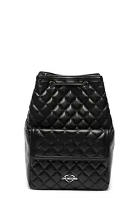 Rucsac de piele ecologica - cu aspect matlasat - Negru