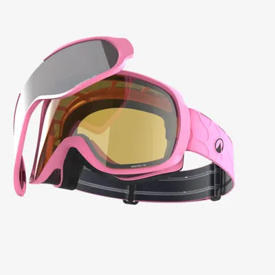 Ochelari de schi și snowboard orice vreme copii și adulți, G500i, roz